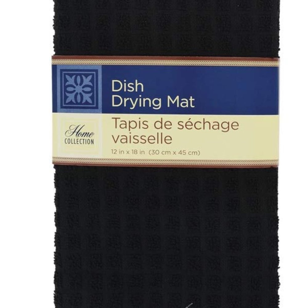 Micro Fiber Dish Drying Mat-12"x18" - BLACK